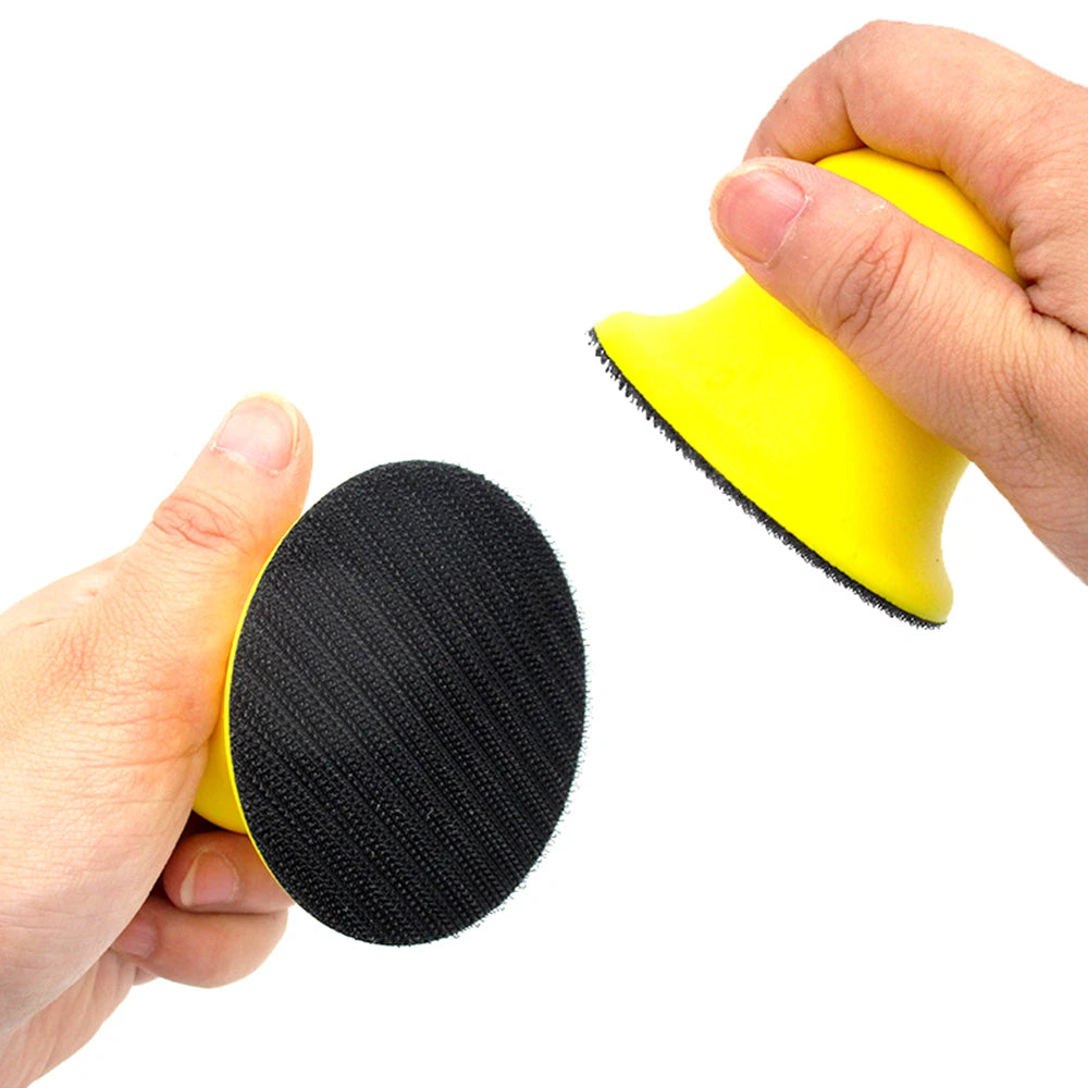 1" 1.2" 2" 3" 4" 5" Round Hand Sanding Blocks — PU Foam Hook & Loop Backing Pads for Sandpaper and Polishing