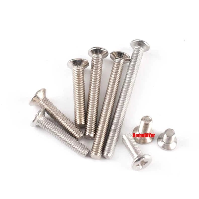 M3 Phillips Flat Head Machine Screws Stainless Steel & Nickel - Plated 5–35mm - HomeDIYer