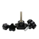 M8 Plastic Black Thumb Screw Male Thread Star Knob Grip Hand Tightening Screws