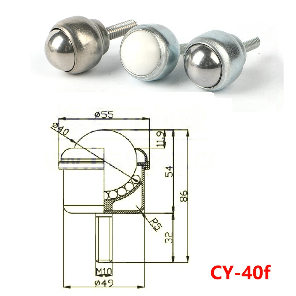 Ball Transfer Bearing Unit Casters Conveyor Roller M5 M6 M8 M10 Male Thread Bolt
