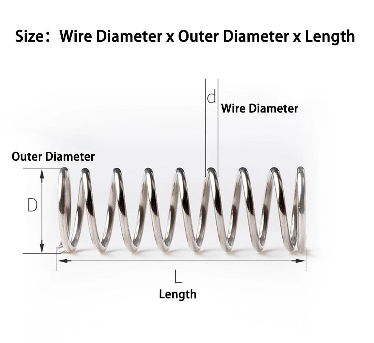 0.7mm,0.8mm Wire Dia 304 Stainles Steel Compression Spring Pressure Small Spring