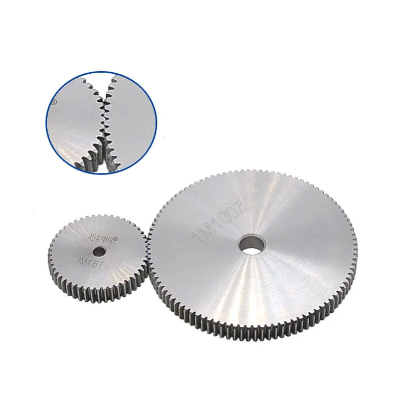 Spur Gears Pinion Gear 1 Mod Transmission Gear With Step 12T-59T Teeth 45# Steel