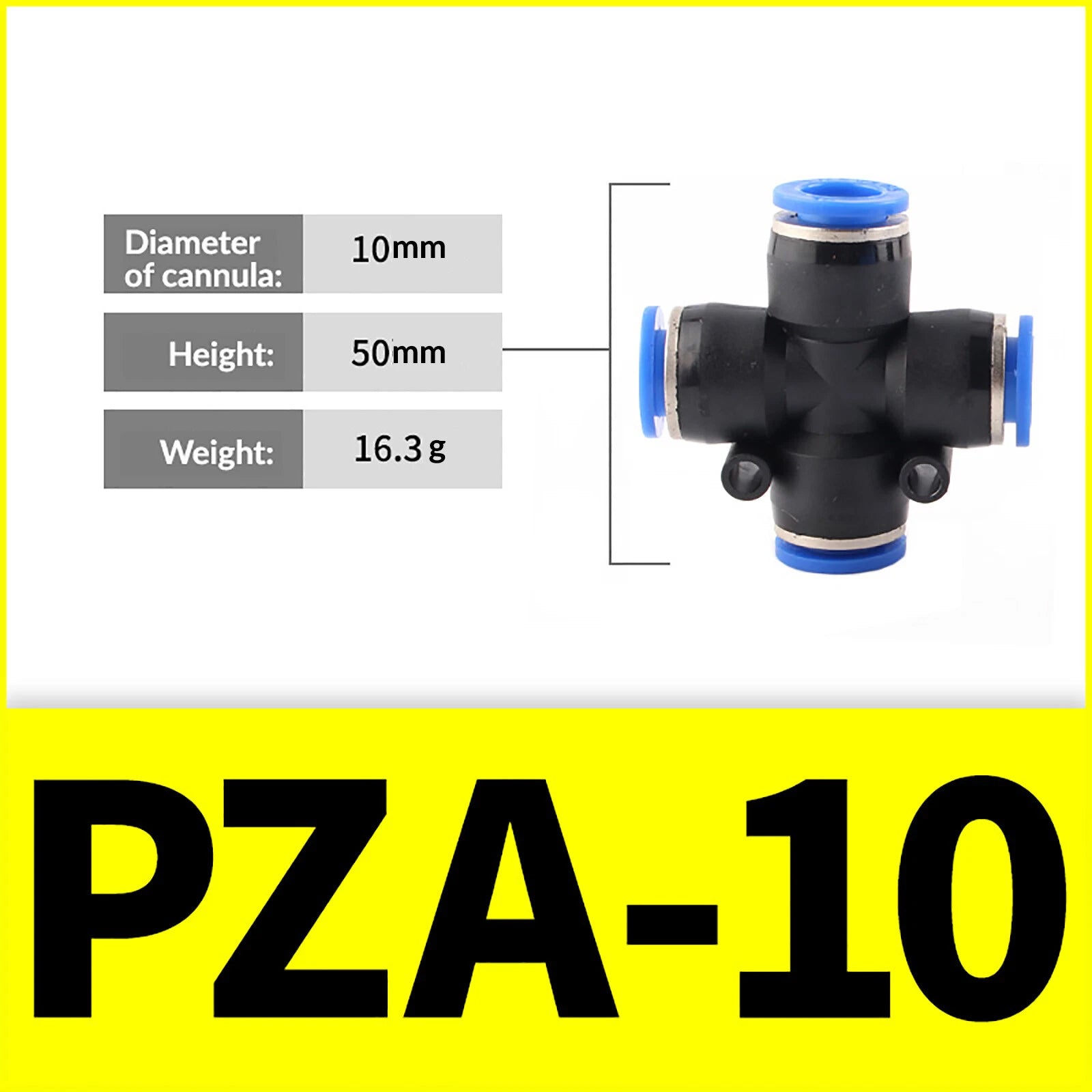 Nylon Pneumatic 4-Way Junction Push-Fit Connector | PZA Air Line Fitting