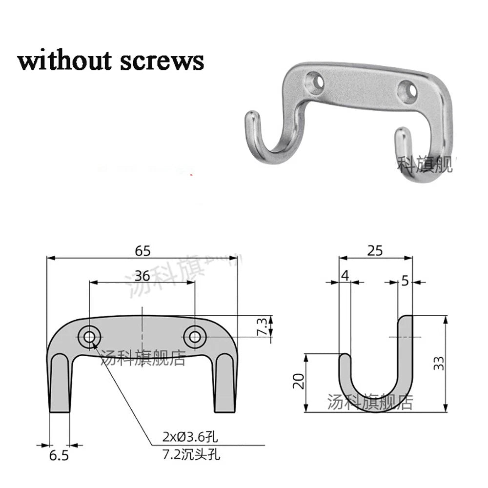 Stainless A2 Double Hook Coat Hooks Door Bathroom Bedroom Dress Clothes Hangers