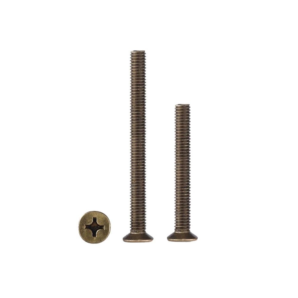 M2 M2.5 Brass Countersunk Phillips Machine Screws – Flat Head, 4mm to 12mm Lengths