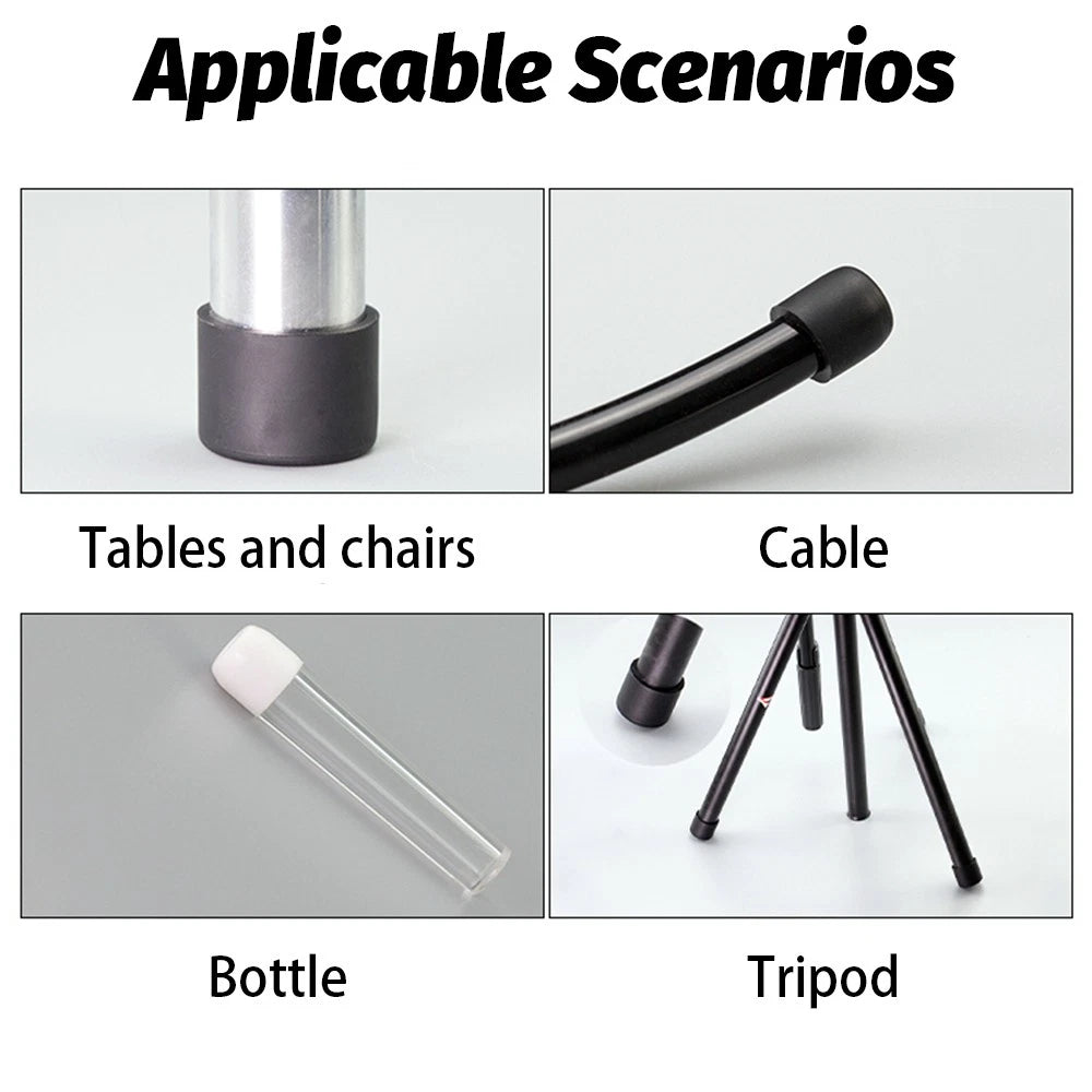 Silicone Rubber End Caps – 3mm to 80mm for Chair Legs, Screws, Tubes (Black / White)