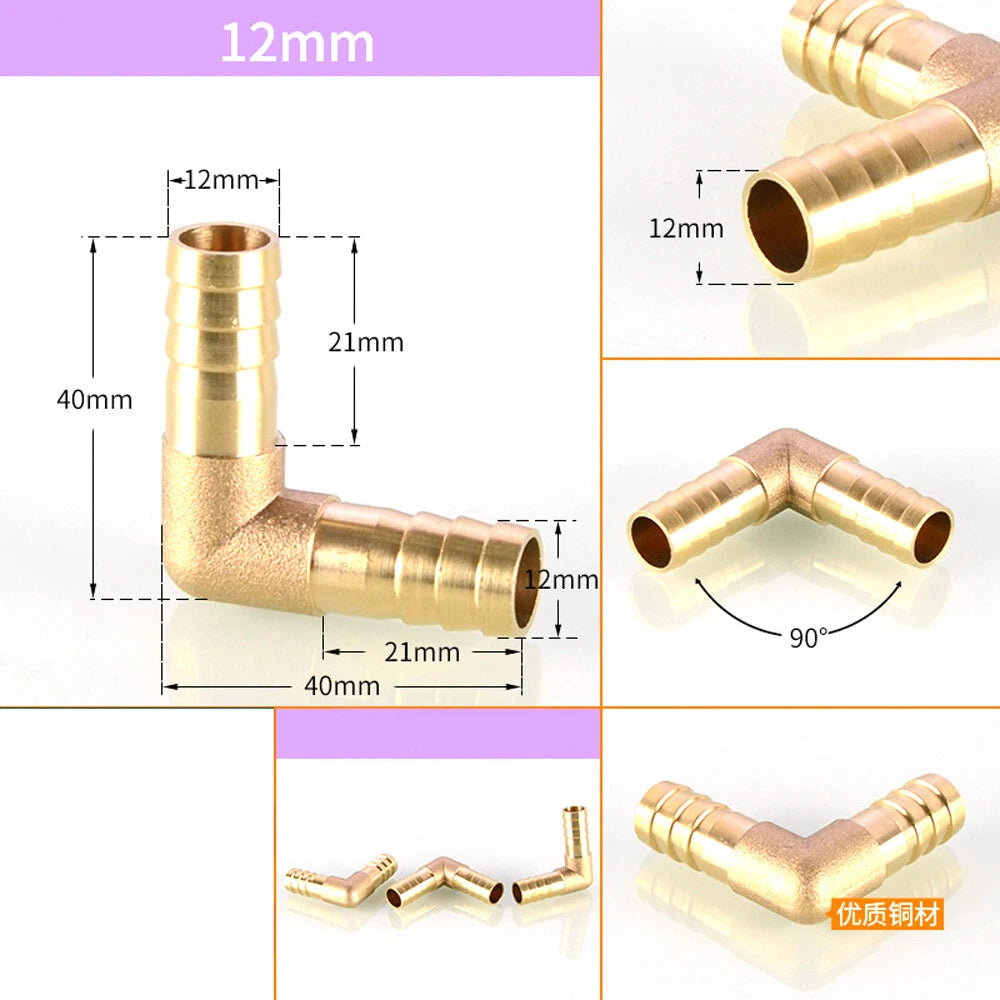 Brass Elbow Barb Hose Connector 4mm–19mm | Air Gas Fuel Pipe Fitting
