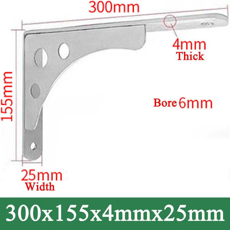 Stainless Steel Wall Mount Shelf Bracket Triangular Support Bookshelf/Storage