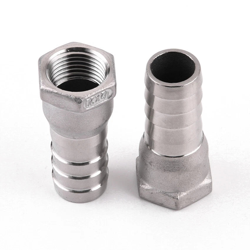 BSP Thread Fitting x Barb Hose Tail End Connector Splitter A2 Stainless Steel