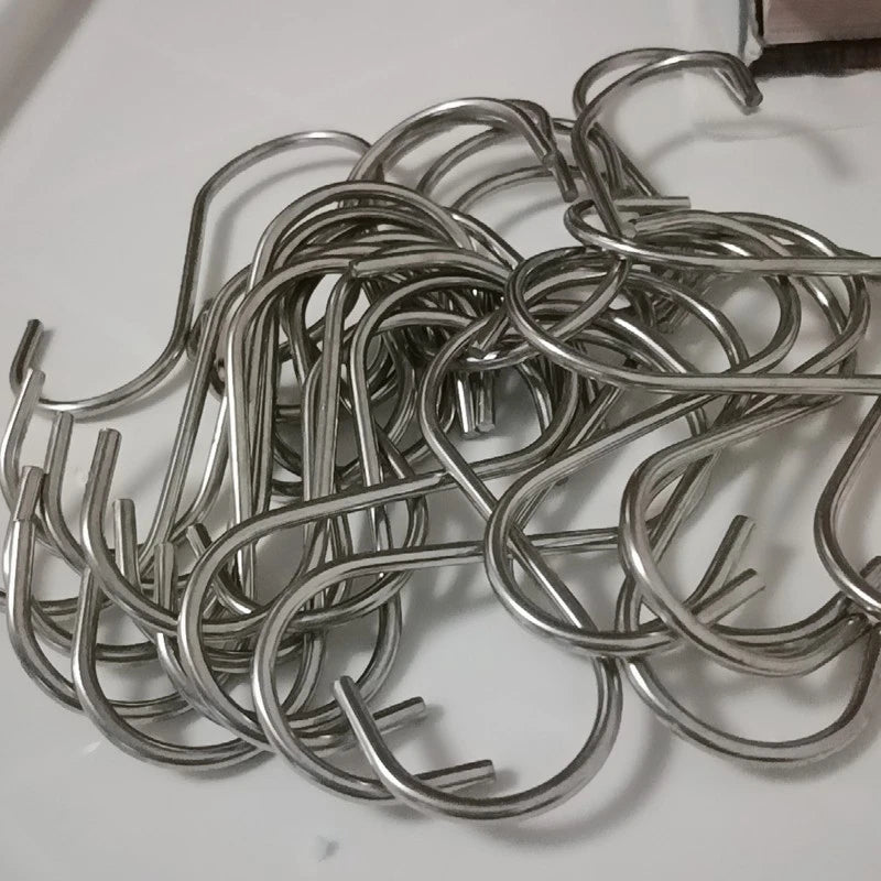 S-Hook Stainless Steel Metal S Shaped Hooks Clothes Hanger for Kitchen Bathroom