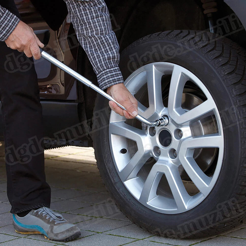 Extendable Wheel Telescopic Car Van Brace Socket Tyre Nut Wrench 17-19-21-23mm