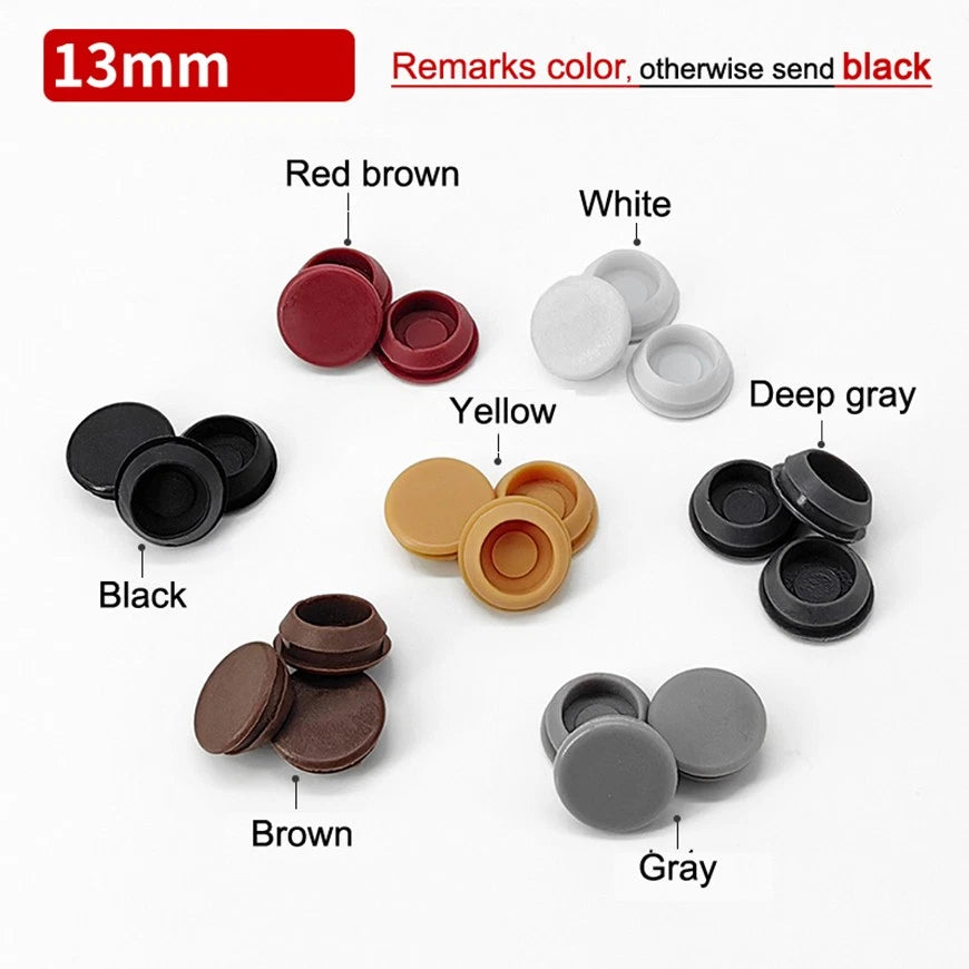 Plastic Screw Hole Cover Caps – Push Fit Furniture Plugs (8mm–18mm) – Multiple Colors