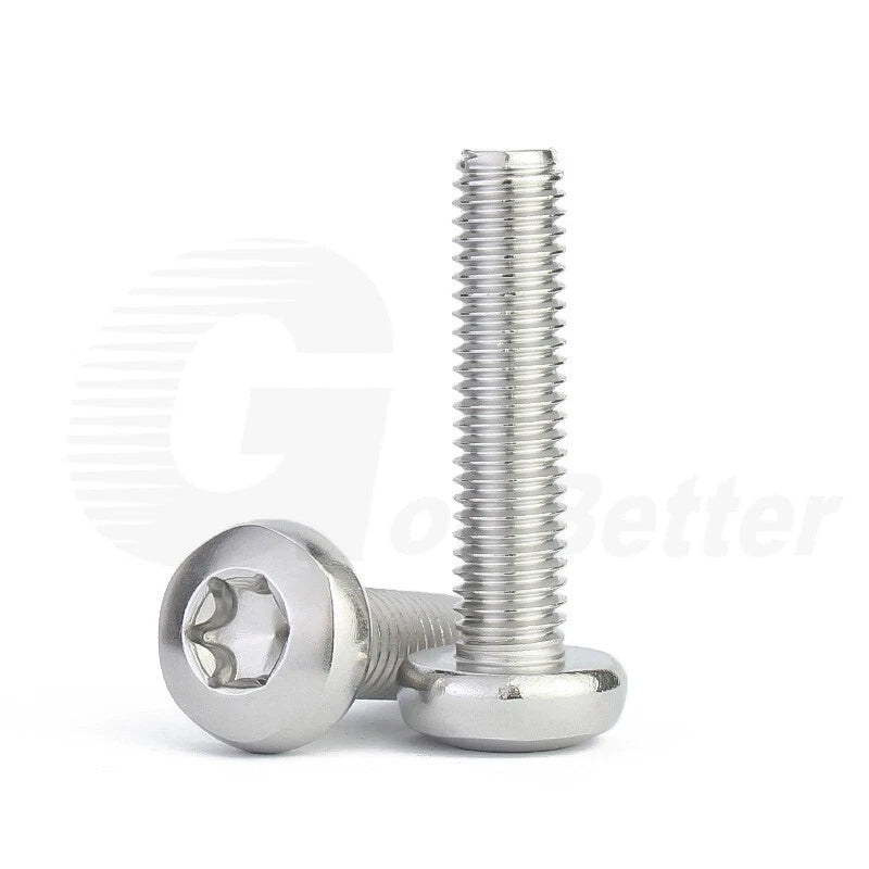 T3–T50 Torx Pan Head Machine Screws – M1.4 to M10, A2 Stainless Steel (3–100mm)