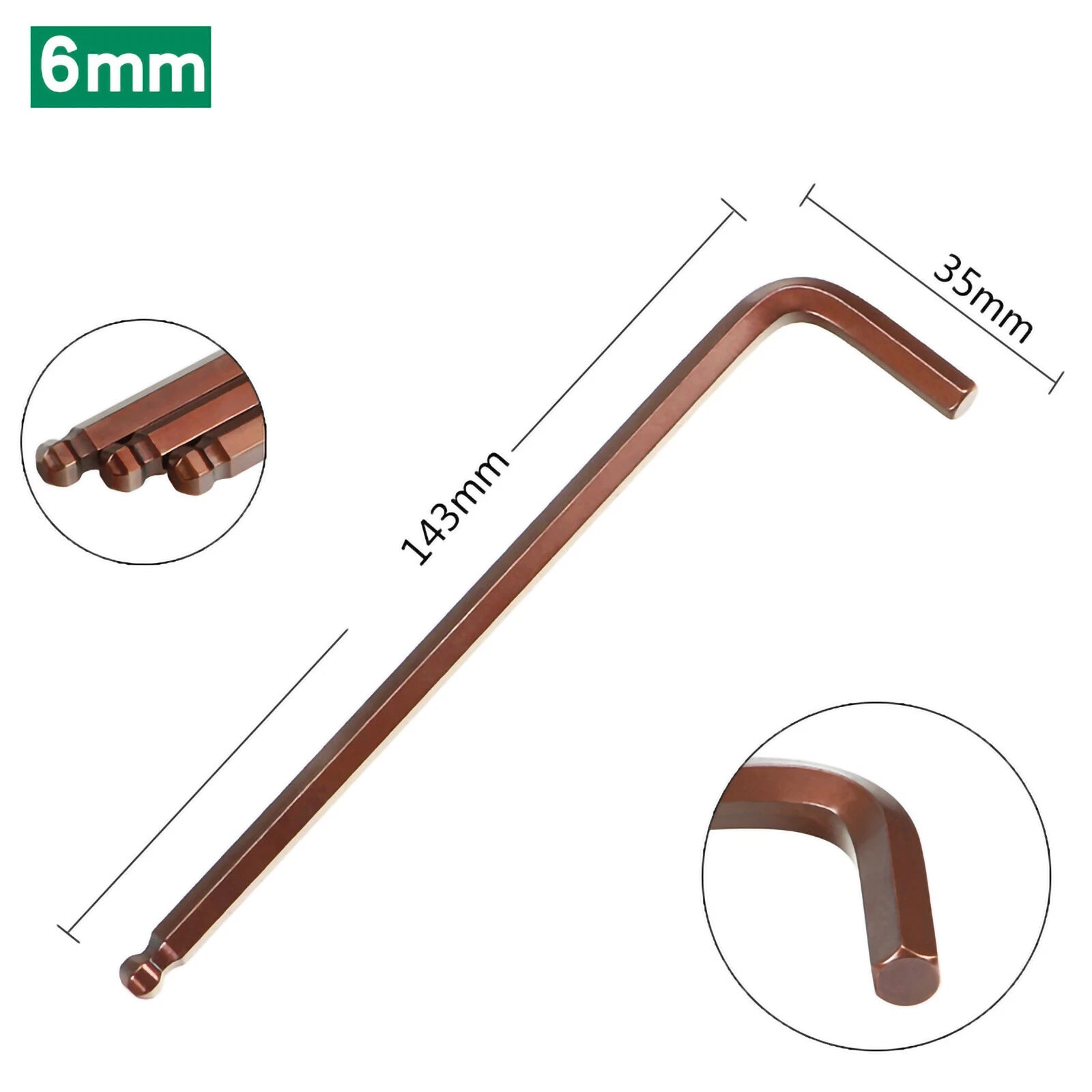 Allen Ball End Hex Key Wrench 1.5mm 2mm 2.5mm 3mm 4mm 5mm 6mm 8mm 10mm 12mm 14mm