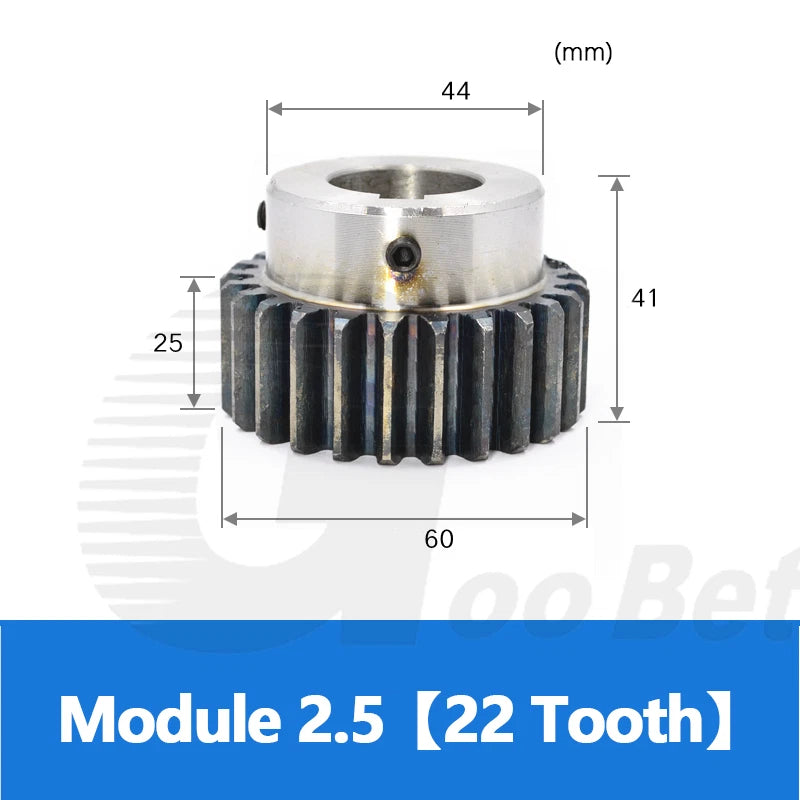 Mod 2.5 Spur Gear Steel Hardened with Hub 15-40 Tooth Motor Pinion 12-40mm Bore