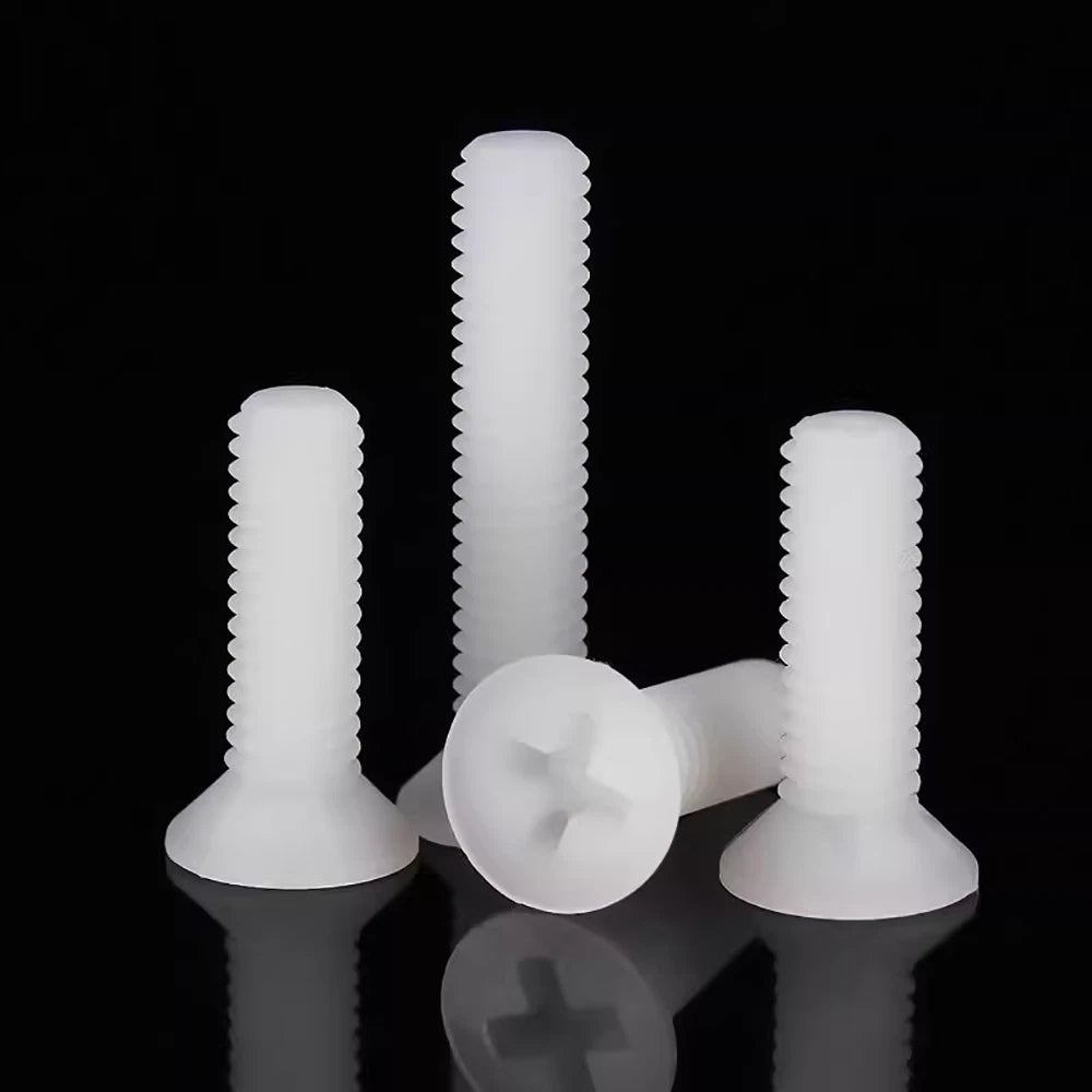 Nylon Phillips Machine Screws – Pan / Countersunk Head, Metric M3 M4, Electrical Insulating