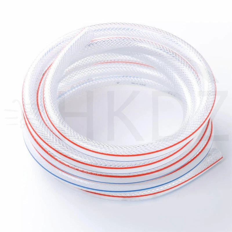 Clear Flexible PVC Braided Hose Pipe — Food Grade, Reinforced, Water Oil Air Tube