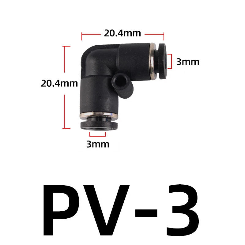 3 4 6mm Pneumatic Push Fit Straight Elbow T-Piece Connector Air Water Lines Hose