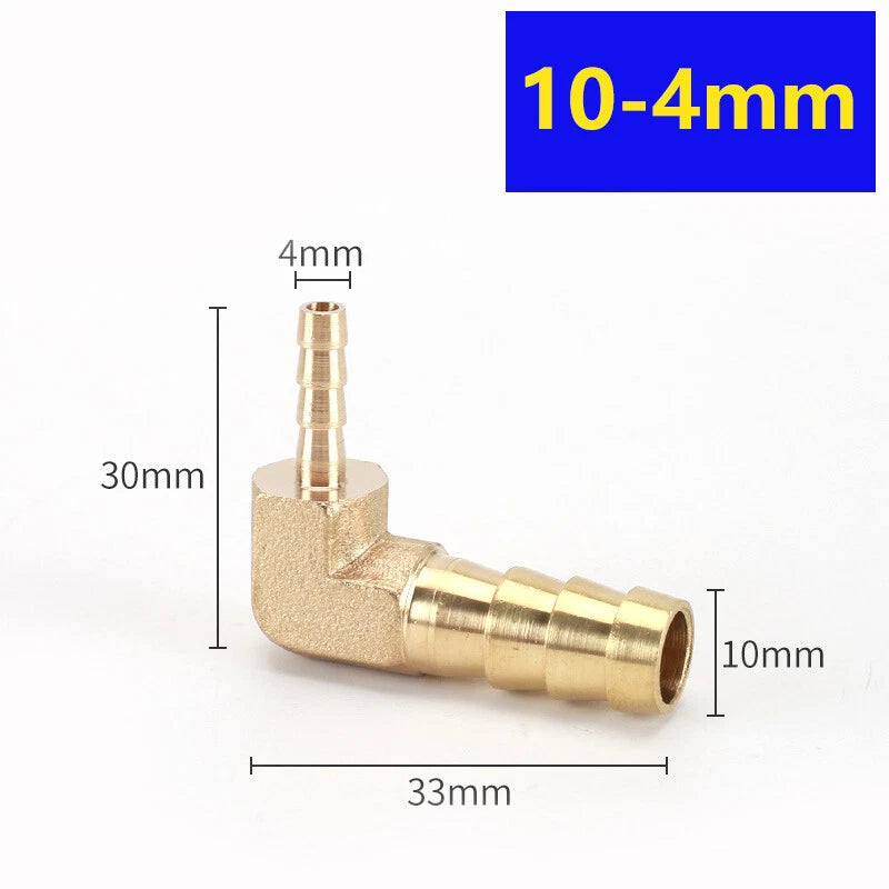 Brass Elbow Hose Tail Reducer Fitting — Air Water Gas Fuel Tubing Connector