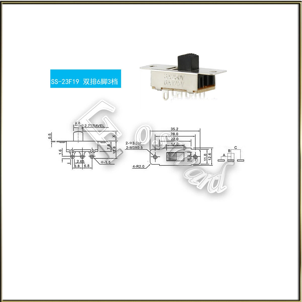 Mini Slide Switch SPDT 2/3-Position — 3/4/6 Pin PCB Micro Toggle Switch