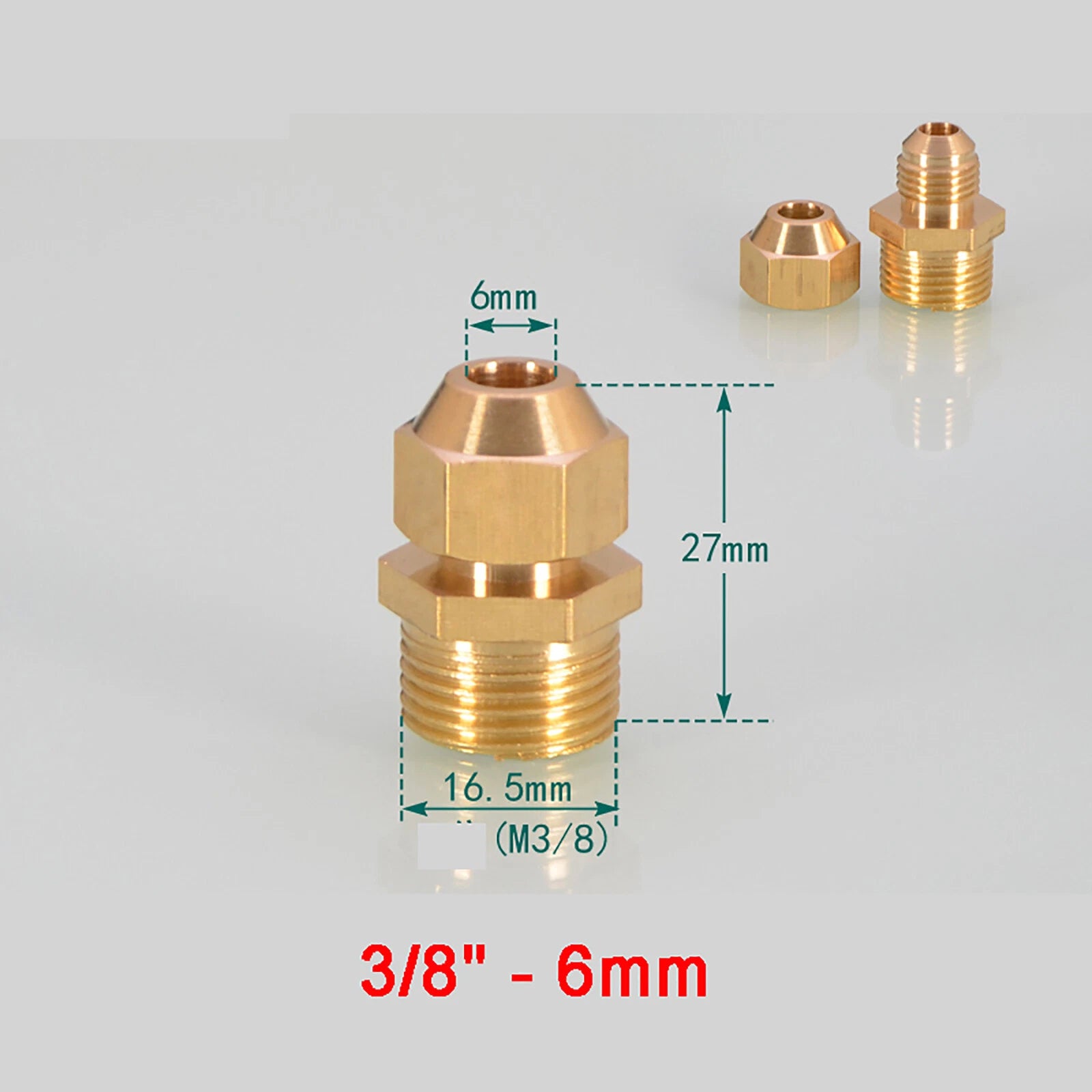 Brass Straight Flare Tube Connector Fittings — 1/8" to 1/2" × 6mm–12mm