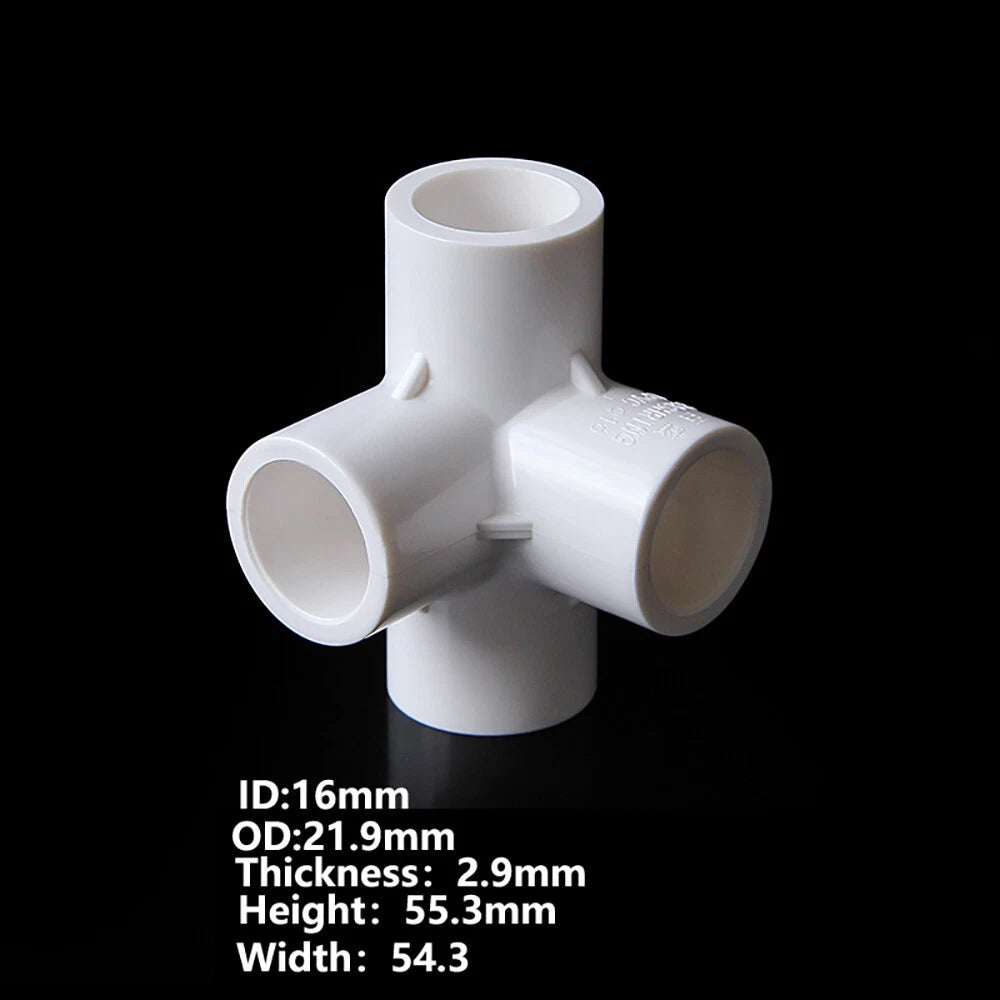 PVC White 16mm ID Pressure Pipe Fittings Metric Solvent Weld For Fish Tank  Pond
