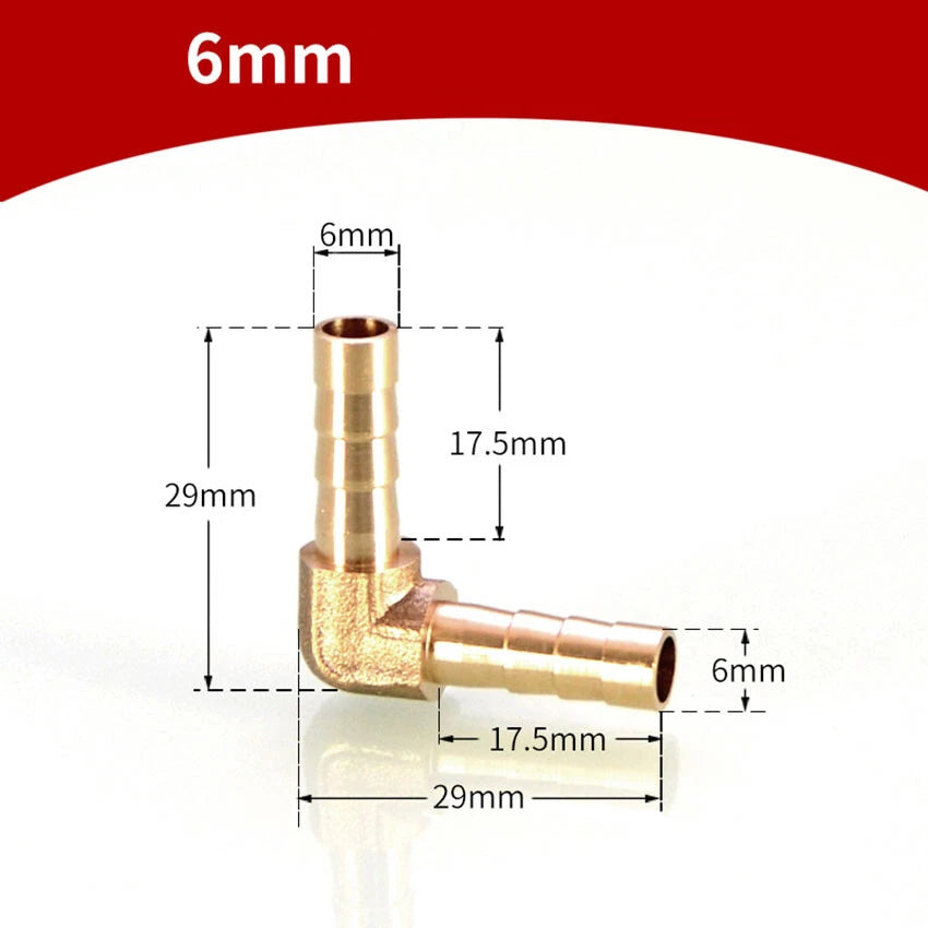 90° Brass Barb Elbow Fittings — Reducing Hose Joiner for Fuel, Air & Fluid Lines