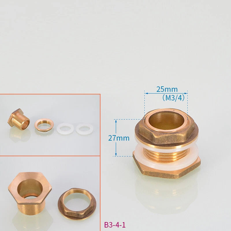 Brass Bulkhead Fitting — Tank Outlet Connector for Water Butts & Barrels | 1/2", 3/4", 1"