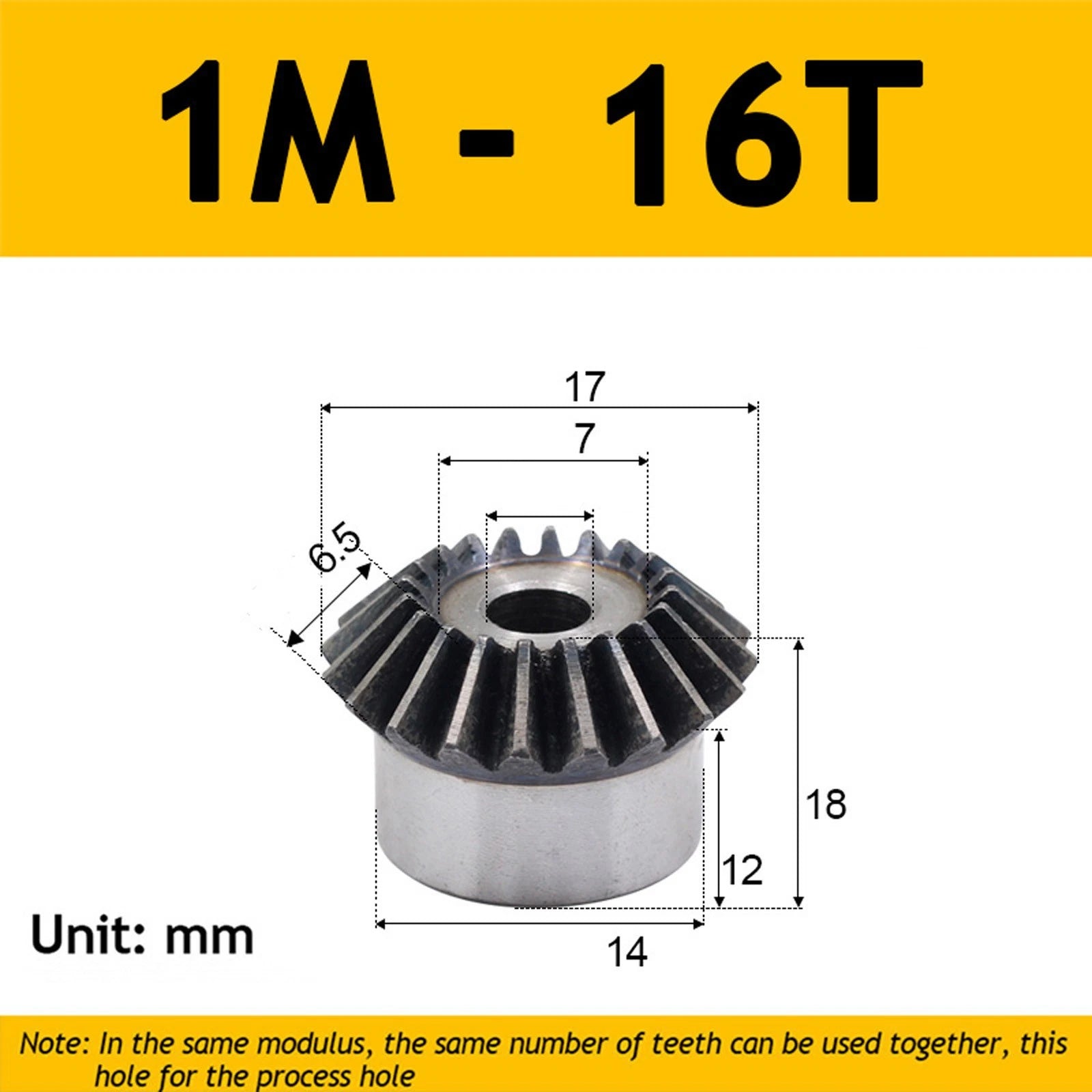 1 Module Steel Umbrella Tooth Bevel Gear Helical Motor Gear 15-40 Tooth