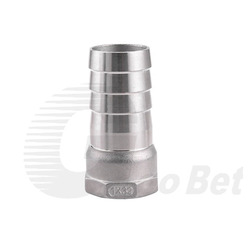 BSP Female Thread Barb Hose Tail Joiner — Stainless Steel Connector, 1/4" to 2"