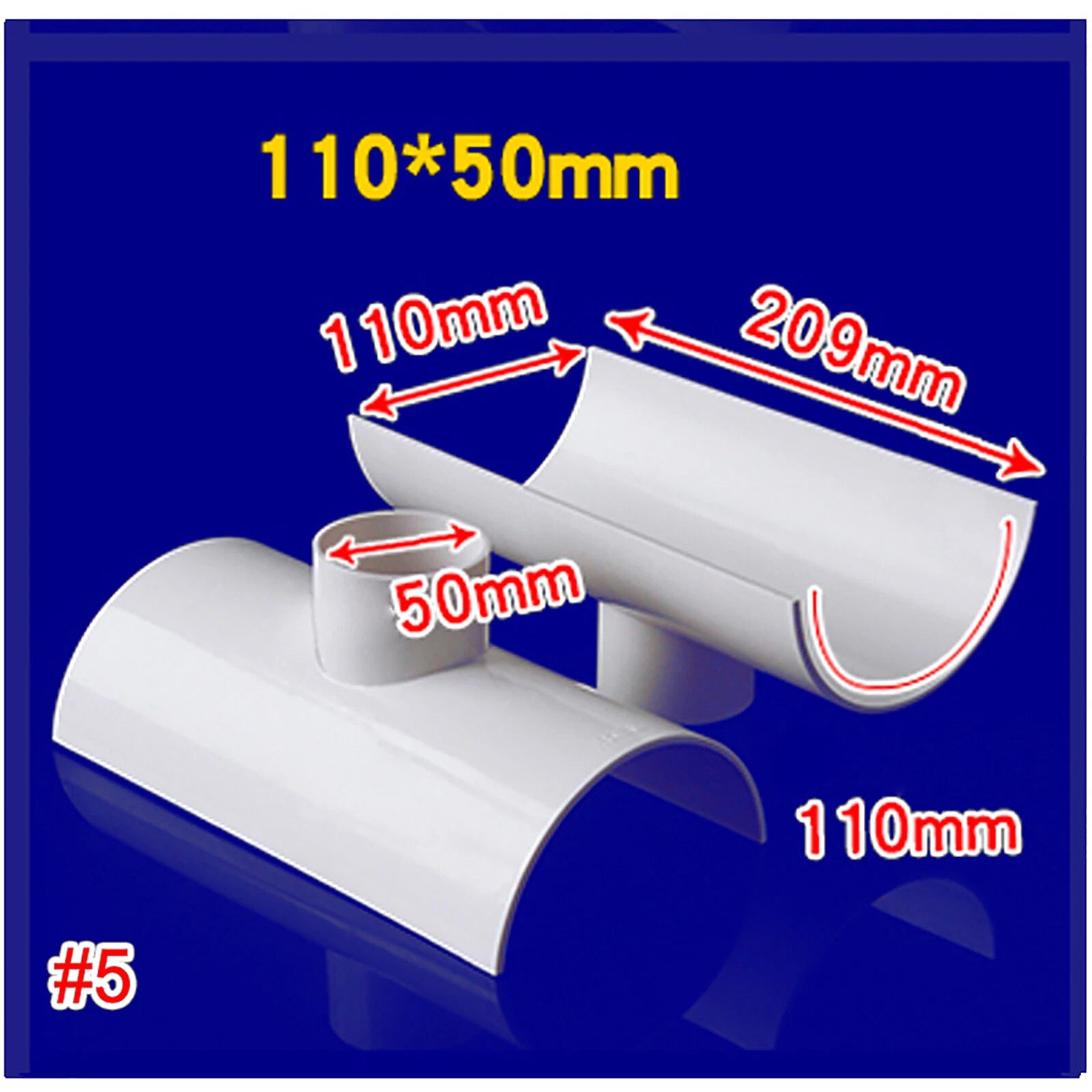 PVC Repair Pipe Fitting Reducing Tee Reducer Drain Pipe Fittings White 50- 110mm