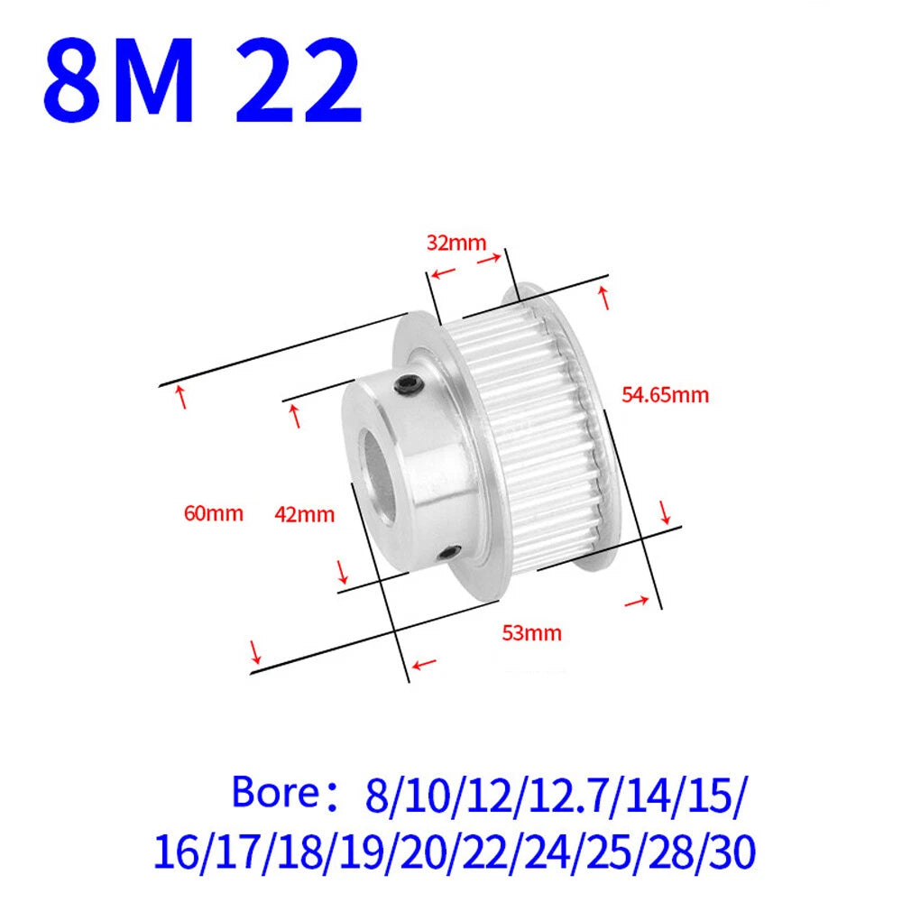 HTD-8M 12-60T Timing Belt Pulley Pitch 8mm With Keyway CNC Drive Wheel Width32mm