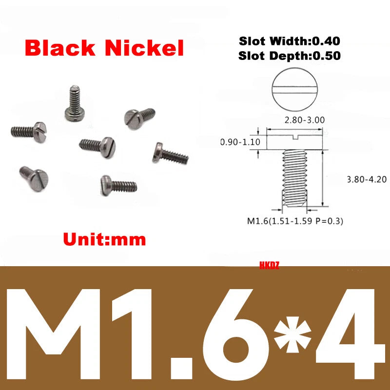 M1.2–M6 Slotted Cheese Head Machine Screws — Carbon Steel, Multiple Coatings