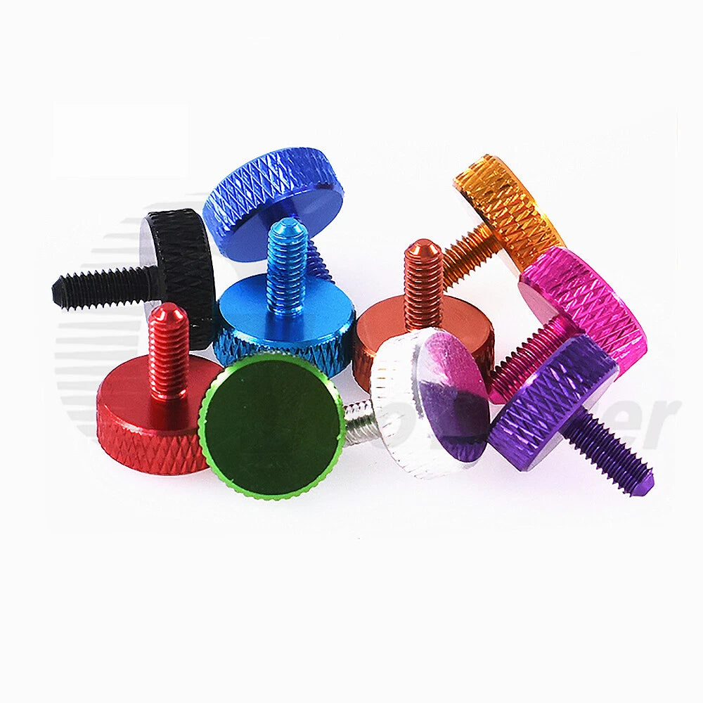 M4 M6 Knurled Thumb Screws Hand Grip Bolts 6-30mm Aluminum Anodised 10 Color D14