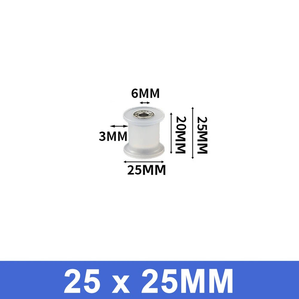 25mm - 55mm Square Flat Nylon Pulley H Idler Wheels, Ball Bearing Nylon Rollers