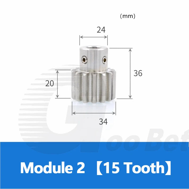 Spur Gear Module 2 Stainless Steel with Hub 12 - 30 Tooth Motor Pinion Precision