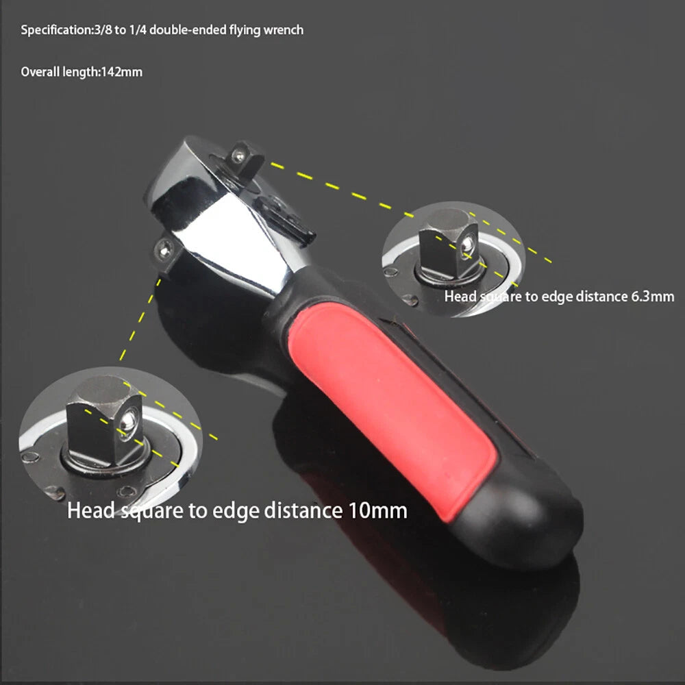 Drive Socket Ratchet Handle Wrench 24/ 72 Teeth Quick-release Reversible Sleeve