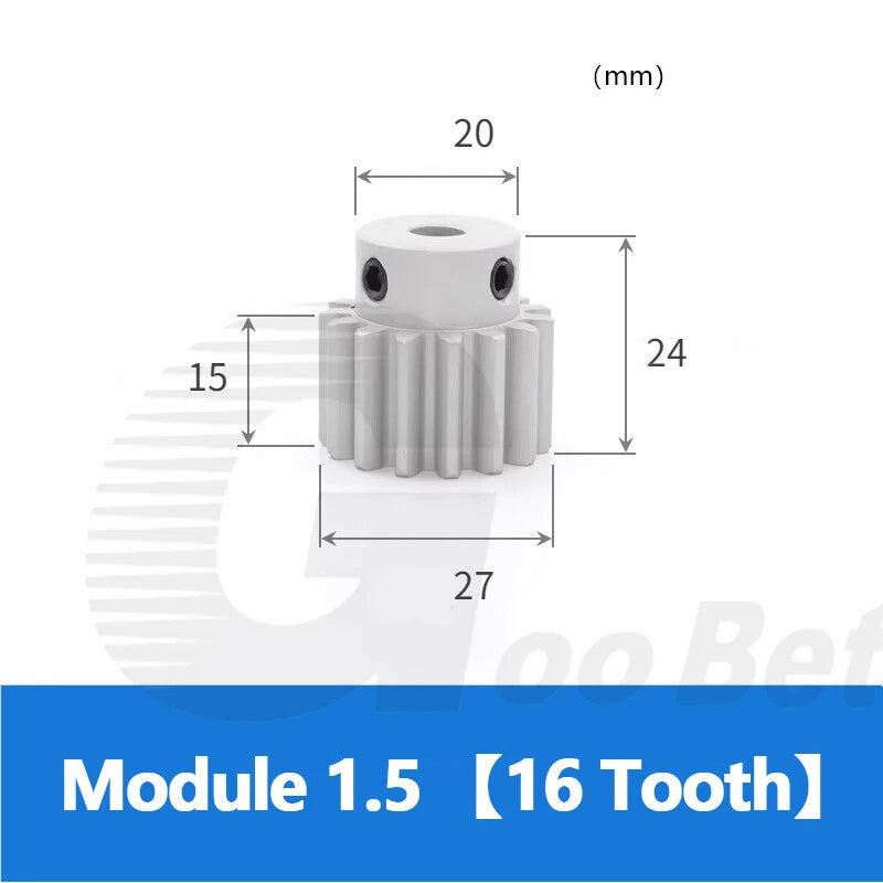 Spur Gear Aluminium Mod 1.5 with Hub 12- 32 Tooth Pinion Motor Gear Bore 6-20mm