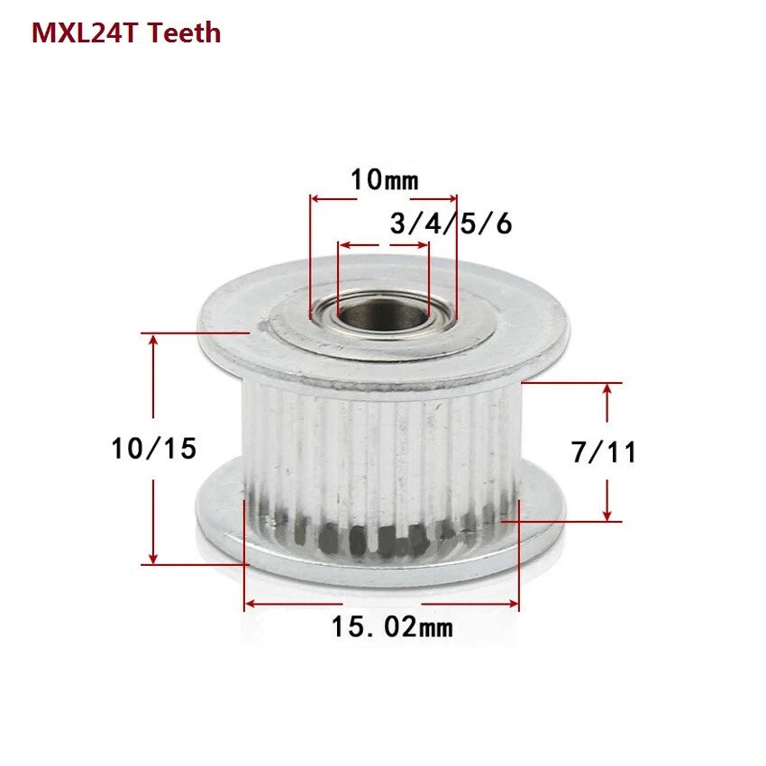 MXL Timing Belt Drive Tensioner Pulley Smooth Tooth/Toothed Idler Width 7/11mm