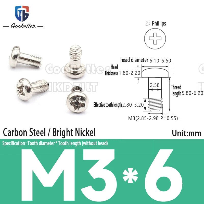 M3 Phillips Pan Head Machine Screws — 3 to 20mm, Carbon Steel & Stainless, 7 Finishes - HomeDIYer