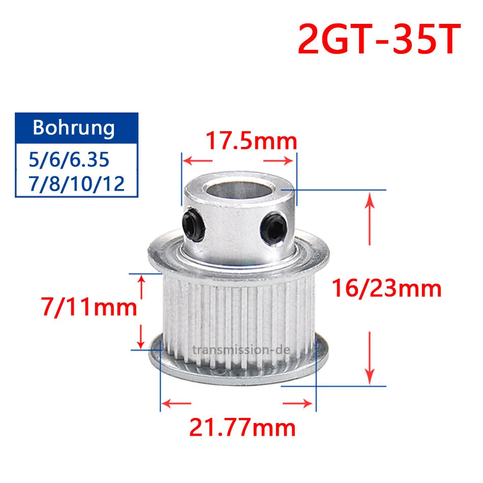 16T - 100T Synchronous Wheel GT2 Timing Belt Pulley for 10 mm width Drive Belts