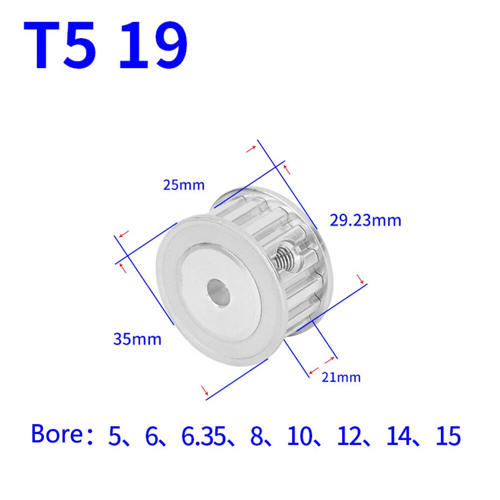 T5 12T-60T Timing Belt Pulley Pitch 5mm AF-type With Keyway Teeth Width 21mm