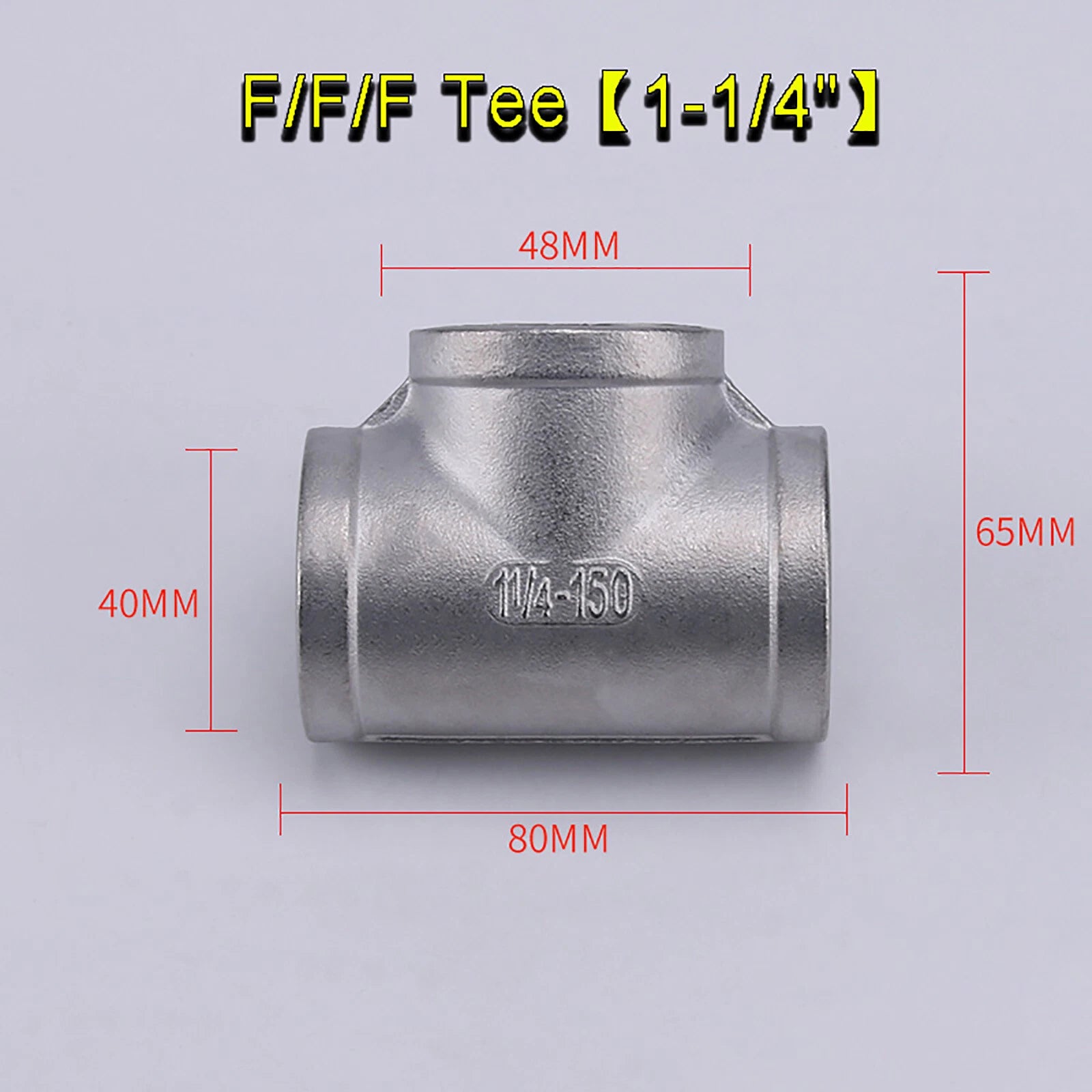 BSP Tee & Cross Pipe Fittings — 304 Stainless Steel, 1/8" to 2", Equal & Reducer