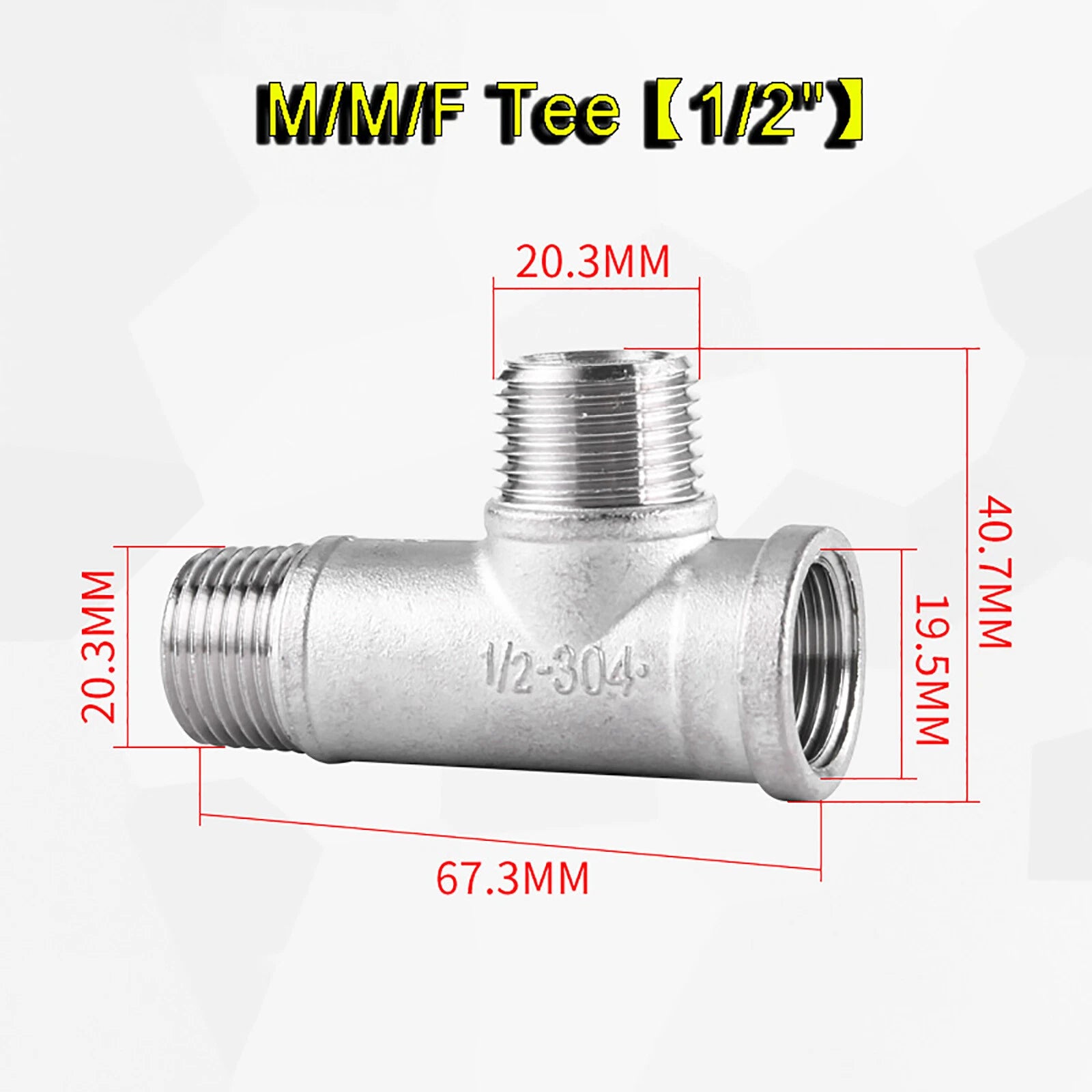 304 Stainless Steel BSP Tee & Cross Pipe Fittings — 1/8" to 2" | F&F&F, M&M&M, Reducer & Cross