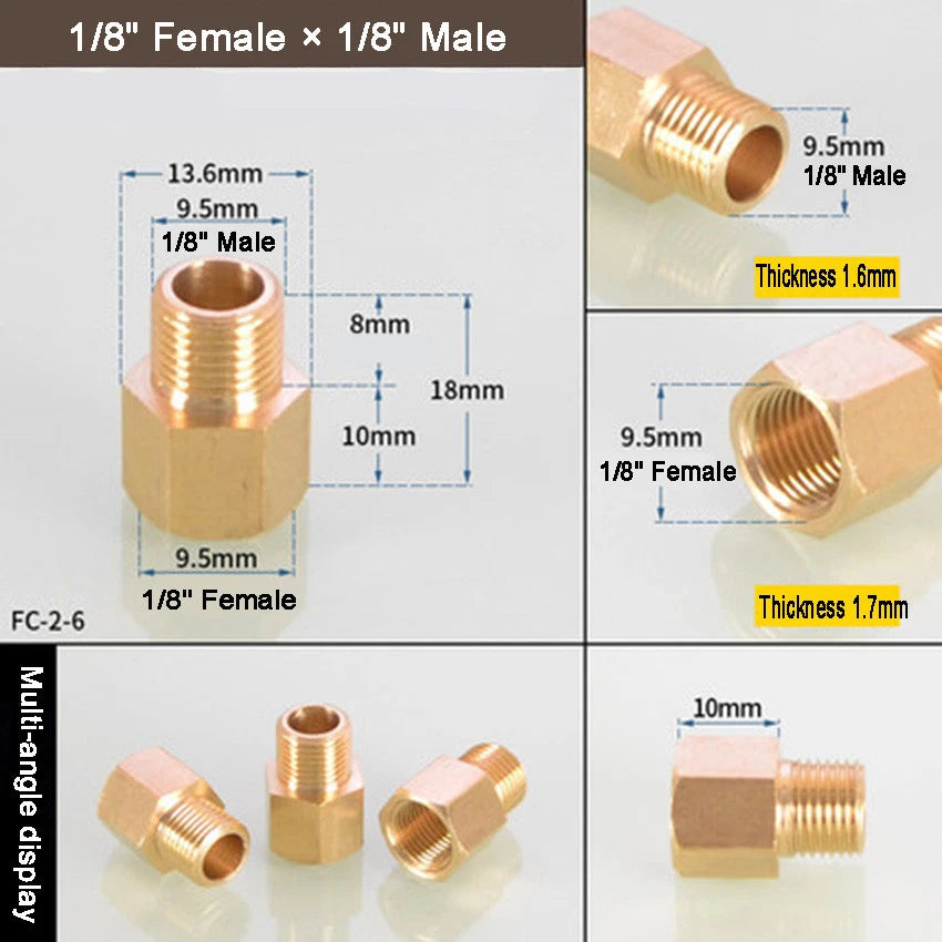Brass BSP Reducing Bush — Male × Female Straight Pipe Fitting