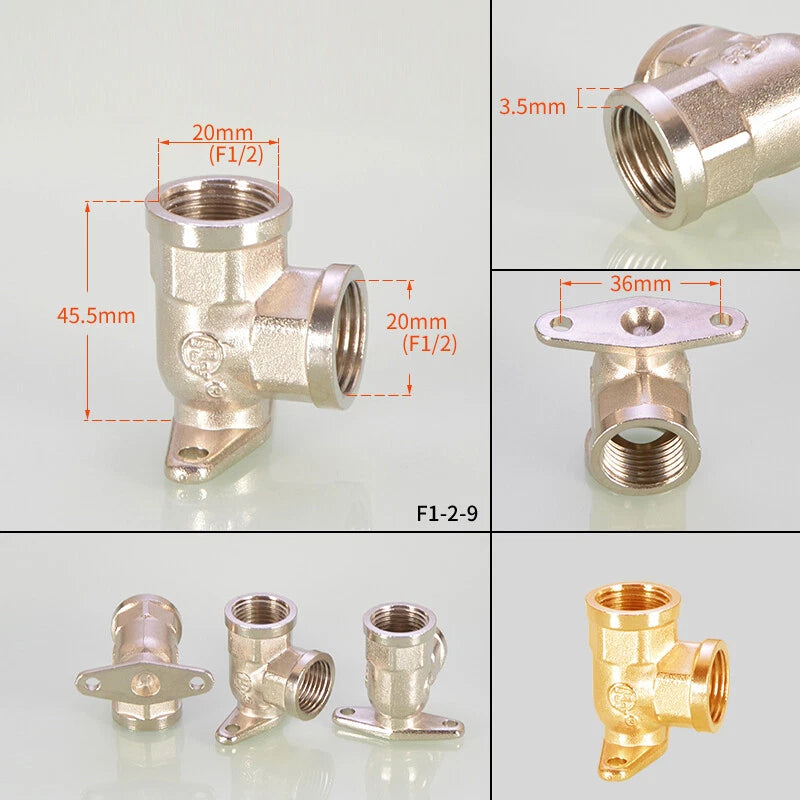 1/2" Copper Tee Elbow Diverter Valve Adapter — Hose & Shower Connector (24 Styles)