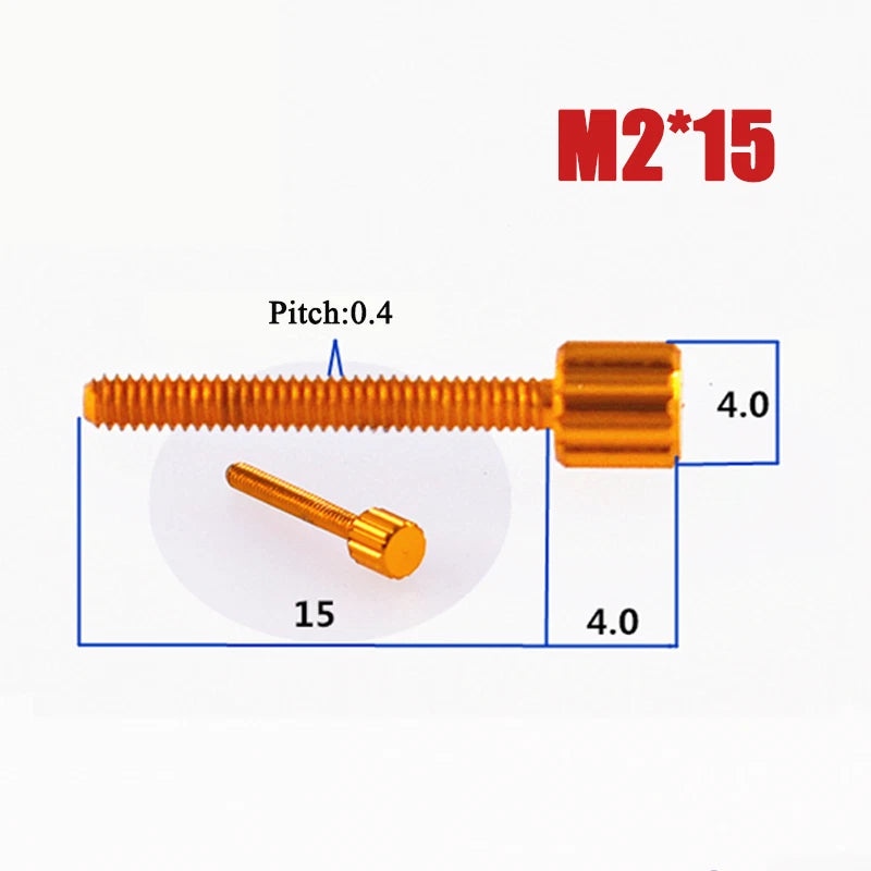 M2–M6 Aluminum Alloy Knurled Thumb Screws | Hand-Tighten Knob Bolts, 10 Colors