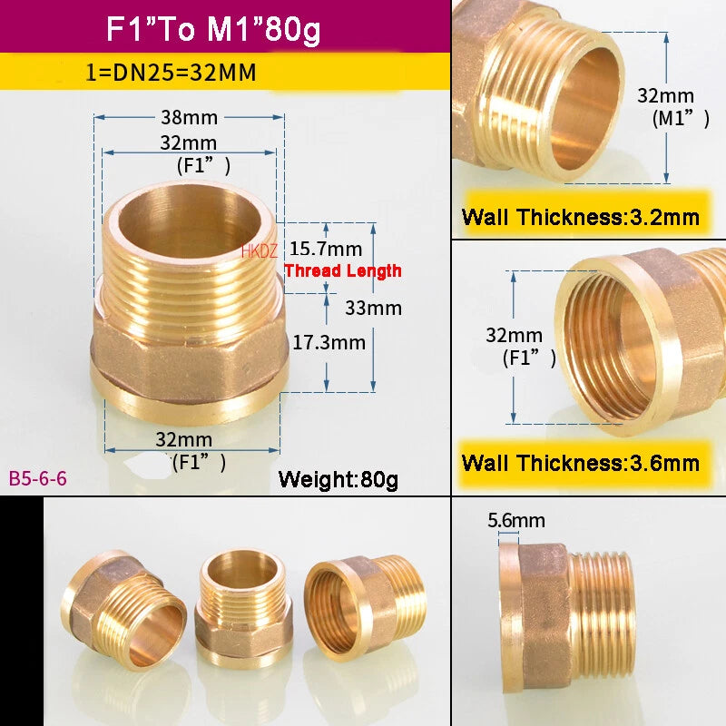 1 8" BSP Brass Reducing Fittings Female To Male Thread Connector Adaptor Coupler