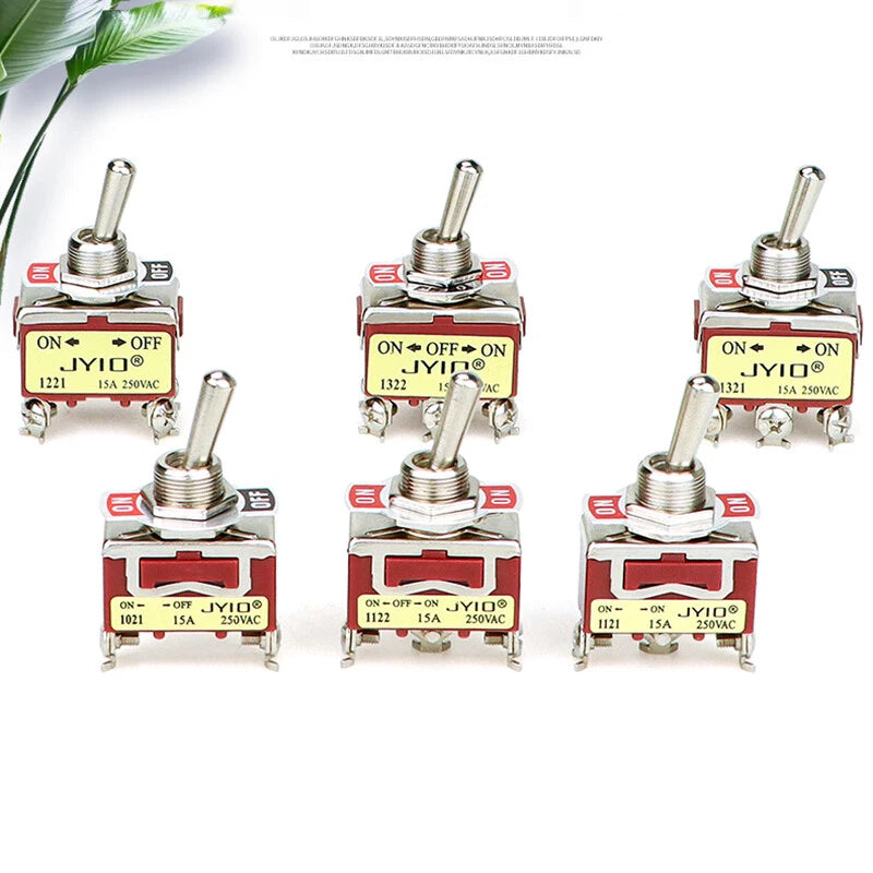 Metal Toggle Switch 250V AC 15A — On/Off Flick Switch for Dashboard & Panel (BEM / E-TEN)
