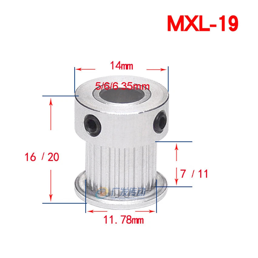 MXL 14-160Teeth Timing Belt Pulleys Pitch 2.032mm With Step For 10mm Width Belt